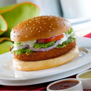 Aloo Tikki Burger with Fries