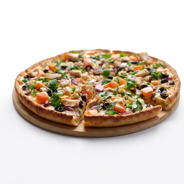 Deep Pan Halal Indian Garlic Chicken Pizzatwist.