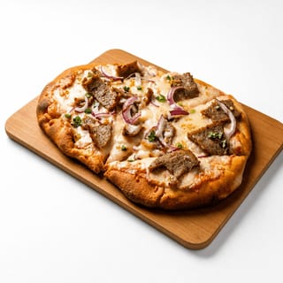 Spicy Lamb Kabob Naan Pizza