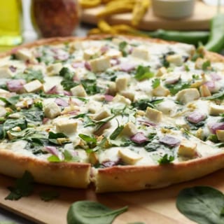 Halal Palak(Pesto) Chicken Pizzatwist