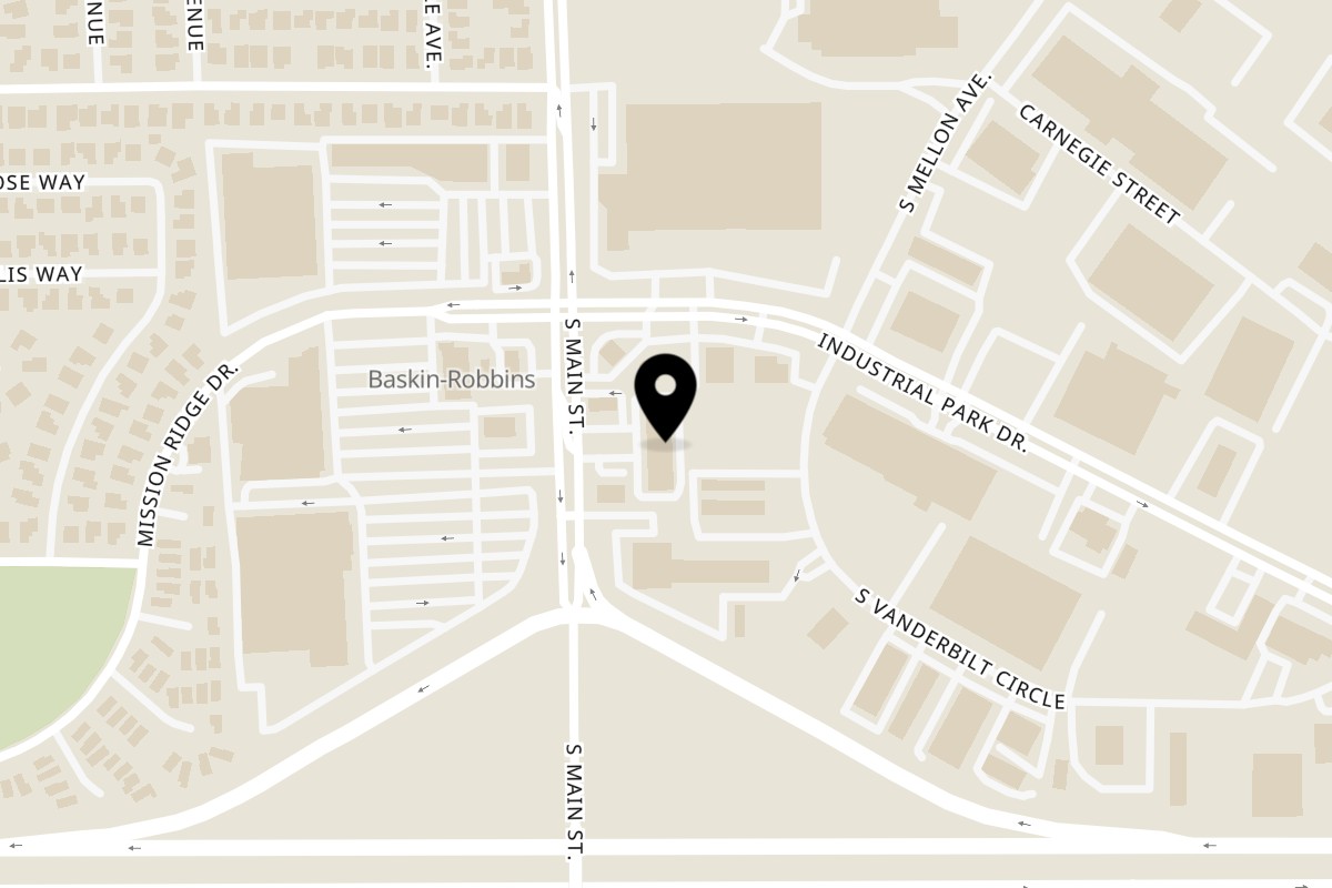 Map showing the location of Naan Twist Manteca on 1156 S Main St A in Manteca