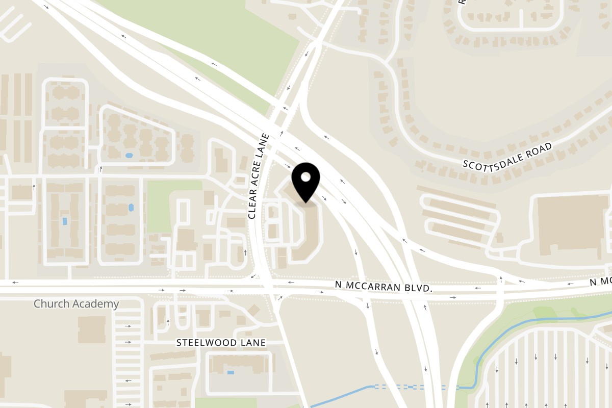 Map showing the location of Naan Twist Reno on 2900 Clear Acre Ln A in Reno